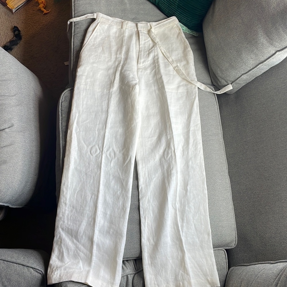 Banana Republic White Linen Pants.